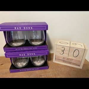 New Rae Dunn Halloween stemless wine glass set
